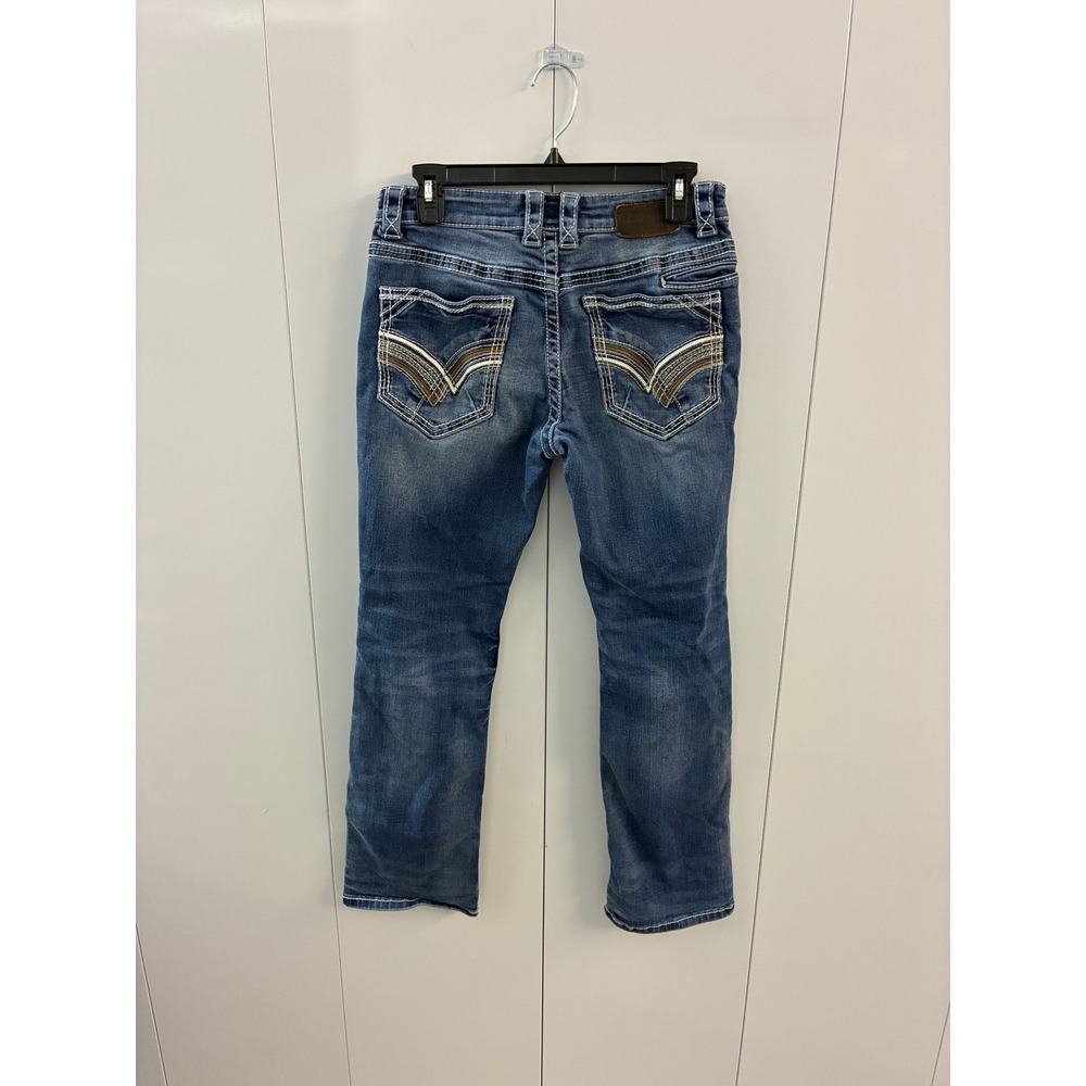 Buckle Black Fit No 3 Bootcut Slim Fit Mens Jeans Blue Whiskered 30x29